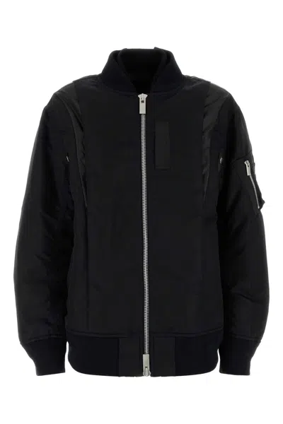Sacai Black Nylon Bomber Jacket