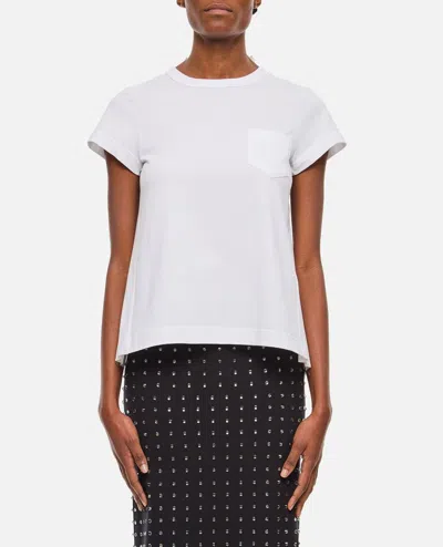 Sacai Cotton Poplin X Cotton Jersey T-shirt In Multicolor