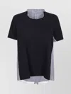 SACAI CREW NECK LAYERED T-SHIRT WITH PATCH POCKET