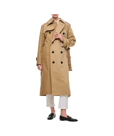 Sacai Beige Multiple Breasted Trench Coat
