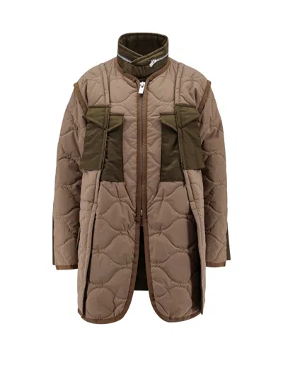 Sacai Padded And Quilted Jacket With Nylon Inserts In Multi