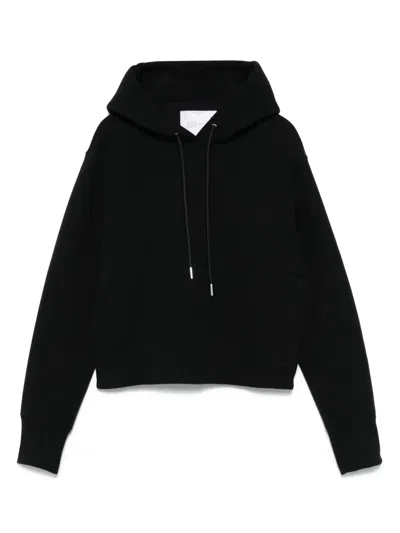 Sacai S Sponge Hoodie In Black