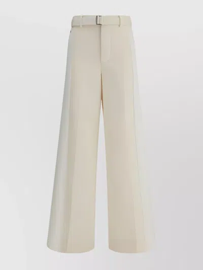 Sacai Wide Leg Denim Trousers With Button Detail In Multi