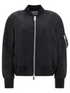 Sacai Baseball-collar Zip-up Bomber Jacket In Black
