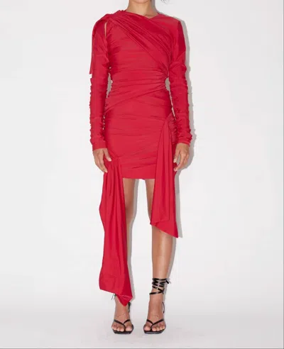 Saemdi Sporty Jersey Dress In Red