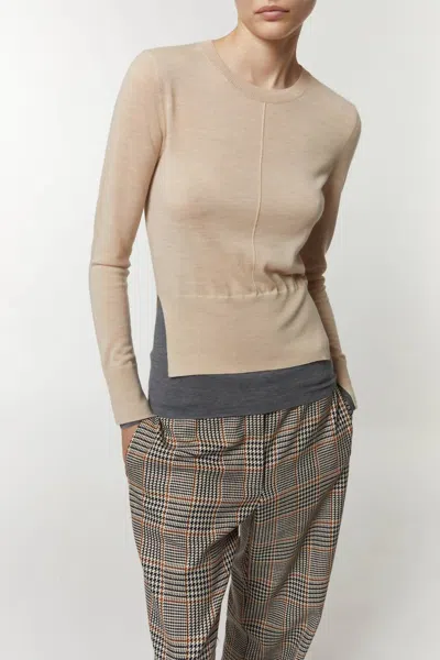Saint Art Myra Layering Sweater In Oatmeal/heather Grey