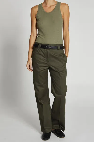 Saint Art Nessa Mid Rise Straight Leg Pants In Olive