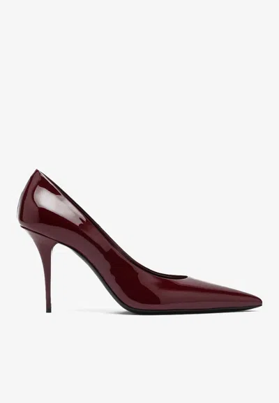 Saint Laurent Norma Pumps In Patent Leather In Red