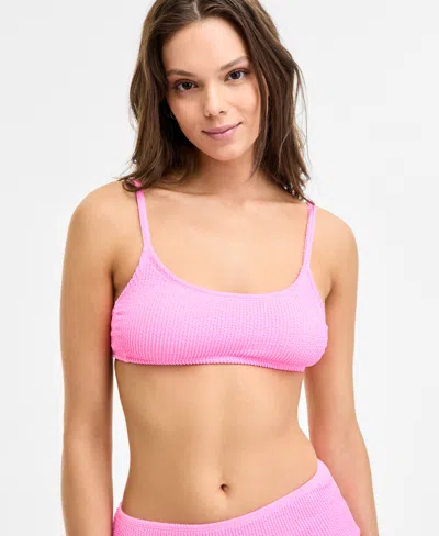 Salt + Cove Juniors' Rib Scrunch Scoop-neck Bralette Bikini Top, Exclusively At Macy's