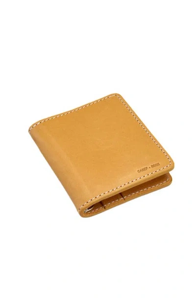 Sarep + Rose Bifold Wallet With Money Clip In Camel