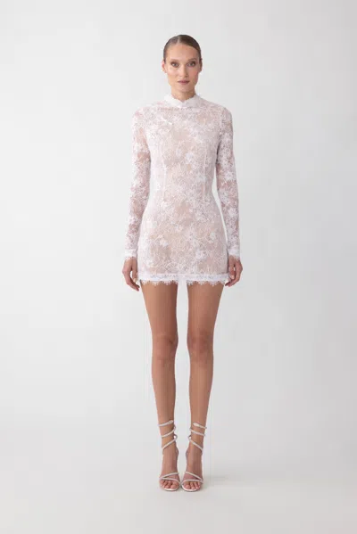 Sau Lee Rhea Lace Mini Dress In White