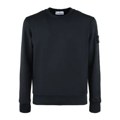 Save The Duck Blue Crewneck Sweatshirt With Ribbed Details