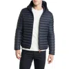 Save The Duck Donald Quilted Hooded Water Resistant Insulated Puffer Jacket In Blue