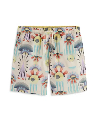 Scotch & Soda Printed Drawstring 6.3 Swim Shorts In Luna Pier