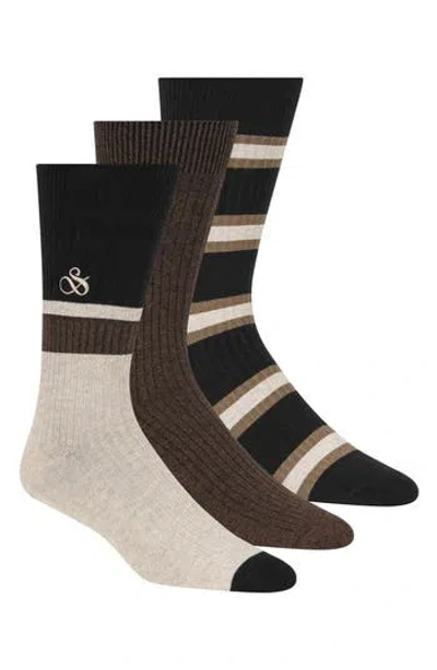 Scotch & Soda 3-pack Crew Socks In Medium Beige