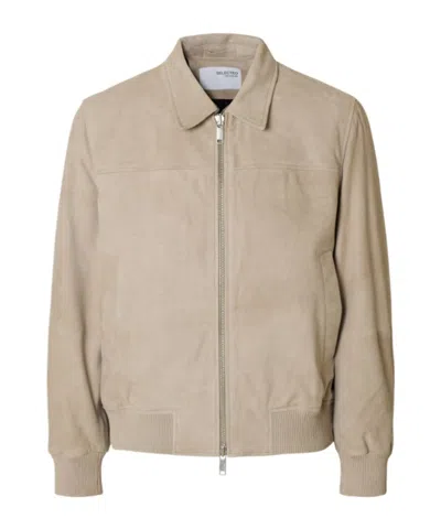 Selected Long Sleeve Leather Jacket