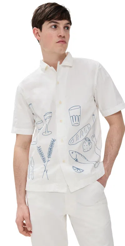Service Works Picnic Embroidery Shirt In Off White