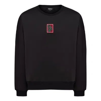 Sevdrus Black Midnight Luck Unisex Embroidered Sweatshirt