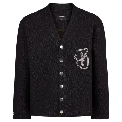 Sevdrus Black Silver King Unisex Cardigan With Embroidered