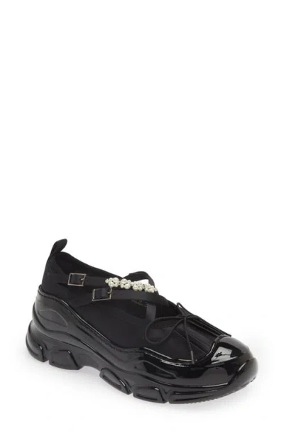 Simone Rocha Buckle-embellished Ballerina Shoes In Black