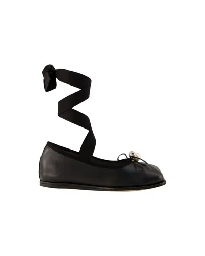 SIMONE ROCHA HEART TOE BALLERINAS - SIMONE ROCHA - LEATHER - BLACK