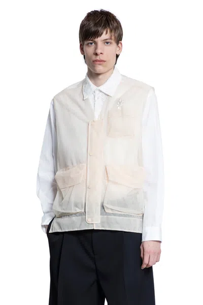 Simone Rocha Man Pink Vests In Beige