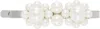 Simone Rocha Silver Mini Flower Hair Clip In Pearl