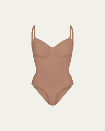 Skims Womens Sienna Sculpt Ruched Stretch-woven Body