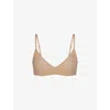 Skims Womens Clay Fits Everybody Unlined Stretch-woven Bra