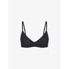 Skims Womens Onyx Fits Everybody Unlined Stretch-woven Bra