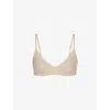 Skims Womens Sand Fits Everybody Unlined Stretch-woven Bra