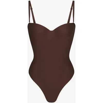 Skims Womens Scoop-neck Underwired Stretch-woven Body Cocoa Xxxl