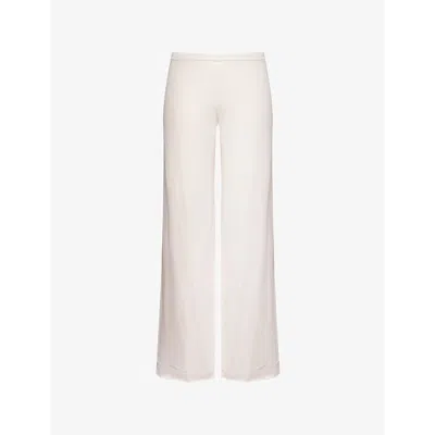 Skin Womens Ivory Natasia Relaxed-fit Mid-rise Stretch-woven Trousers In Pearl Pink