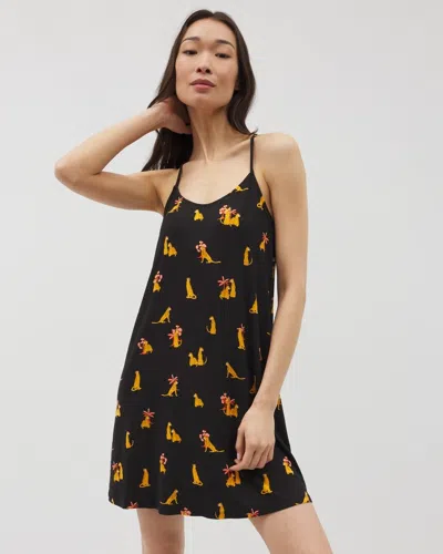 Soma Women's Cool Nights Strappy Nightgown In Black Size Xl |  In Feline Fun Mid Blk