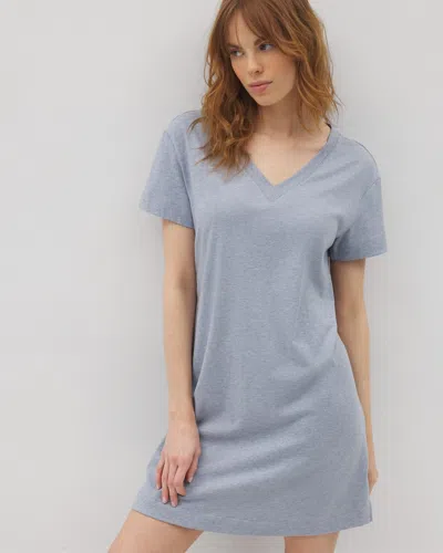 Soma Women's Cotton Short Sleeve Nightgown In Blue Size Xl |  In Heather Marina