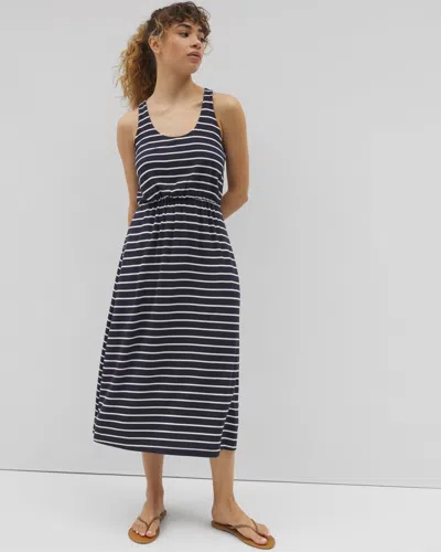Soma Women's Lightweight Terry Lounge Midi Dress In Blue Size Large |  In Fundamental Polar Coco