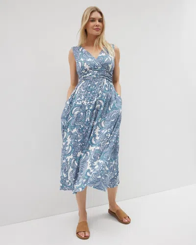 Soma Women's Soft Jersey Goddess Midi Dress In Ivory Size Small |  In Show Off Paisley Coconut