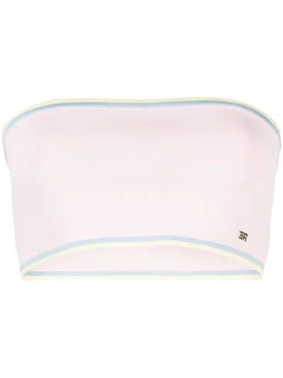 Sonia Rykiel Contrasting-border Bandeau Knitted Top In Pink