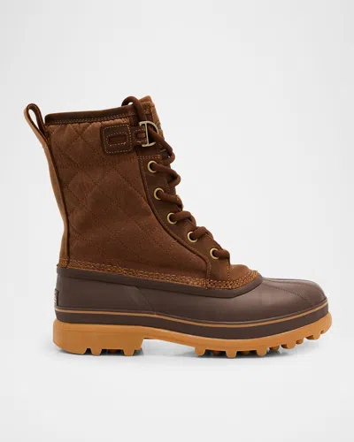 Sorel Men's Caribou Royal Waterproof Lace-up Boots In Velvet Tan, Tobacco