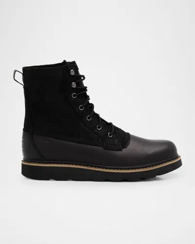 Sorel Men's Slabtown 62' Caribou Waterproof Leather Lace-up Boots In Black/black