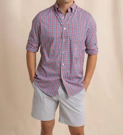 Southern Tide Brrr Intercoastal Sport Shirt Haywood Plaid In Mineral Red