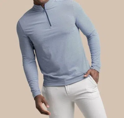 Southern Tide Cruiser Micro-stripe Heather Quarter Zip In Heather Navy In Blue