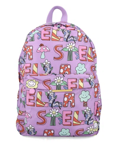 Stella Mccartney Kids' Flower Backpack In Purple