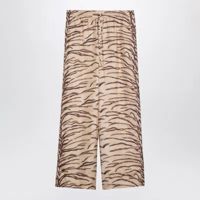 STELLA MCCARTNEY STELLA MCCARTNEY SILK PANTS WITH TIGER PRINT