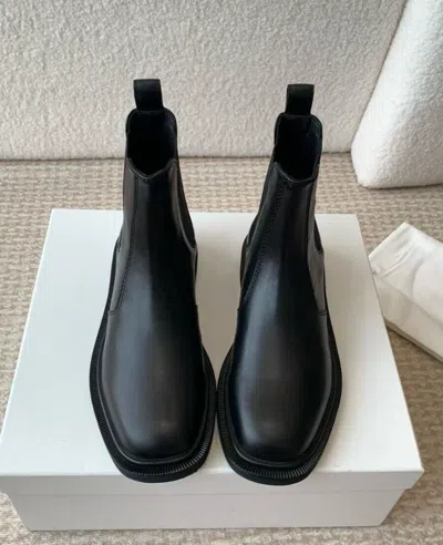 Pre-owned The Row Auth  Women Leather Boots Black