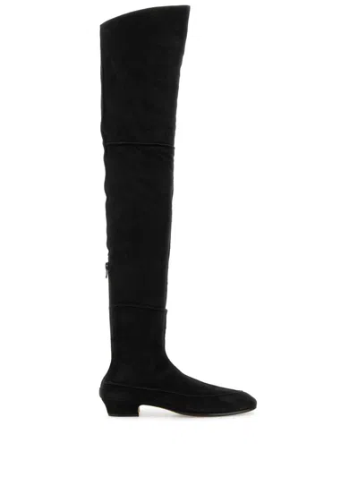 The Row Hereditas Shearling Over-the-knee Boots In Black