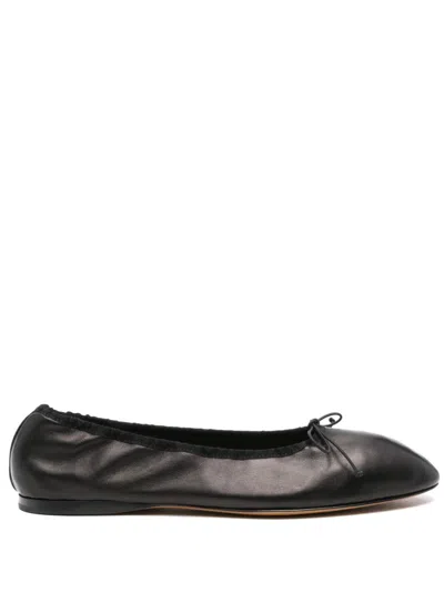 The Row 10mm Hereditas Leather Ballerina Flats In Blk - Black