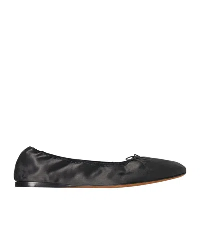The Row 10mm Awar Satin Ballerina Flats In Brown