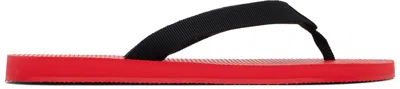 THE ROW BLACK & RED DUNE CLASSIC FLIP-FLOPS