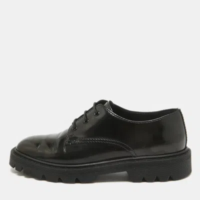 Pre-owned The Row Black Brushed Leather Ranger Derby Size 35.5